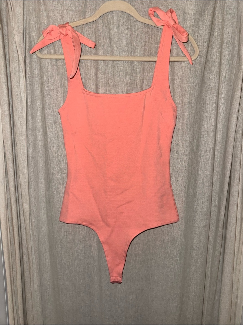 Tie-Strap Coral One-Piece Swimsuit